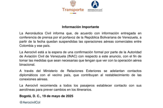 COMUNICADO AEROCIVIL