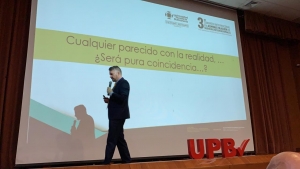Una de las conferencias estuvo a cargo de Jorge Calles, Decano de la Escuela de Economía, Administración y Negocios UPB Medellín.|El tercer Congreso Internacional en Administración de Negocios Internacionales cuenta con más de 60 ponencias enfocadas en Relaciones Internacionales, Economía Internacional y Logística y Operaciones Internacionales. Foto: Julián Sandoval.