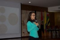 Angie Estefany Arciniegas expuso desde su experiencia personal como v&iacute;ctima de abuso, los factores que generan la violencia de g&eacute;nero. Foto por: Tania G&oacute;mez/Pfm.