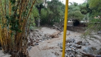 Las afectaciones ocasionadas por el desbordamiento del Río Frío en Floridablanca llevaron al cierre temporal del Jardín Botánico. Foto: CDMB/Plataforma Digital